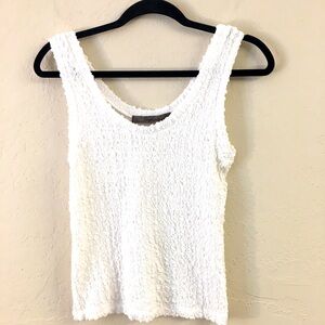 Enza Costa Textured Stretchy Tank Top Small White Super Stretchy